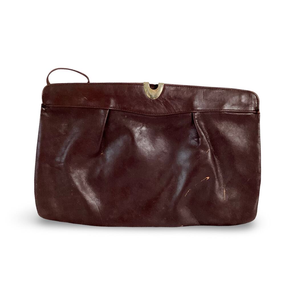 Vintage Brown Leather Clutch